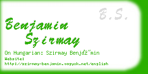 benjamin szirmay business card